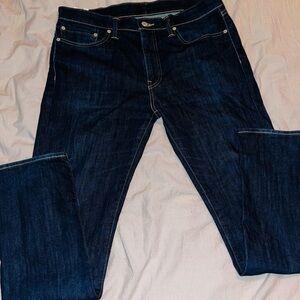 Men's Dark Blue Straight-Leg Jeans Levi Black Leather Label Tapered Leg 36x32